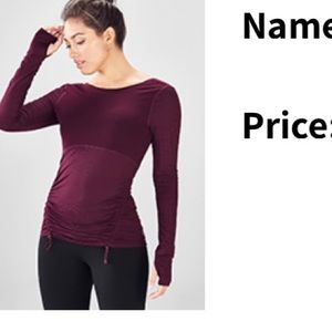Fabletics cashel scoop back long sleeve top